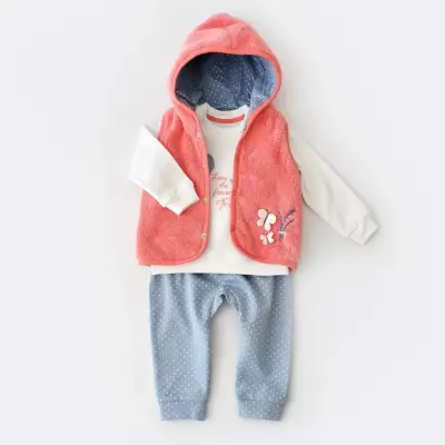 Bibaby Unisex Organik 3lü Takım Wild Flowers Coral - 1