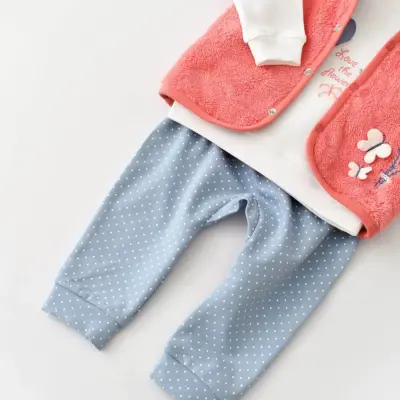 Bibaby Unisex Organik 3lü Takım Wild Flowers Coral - 8