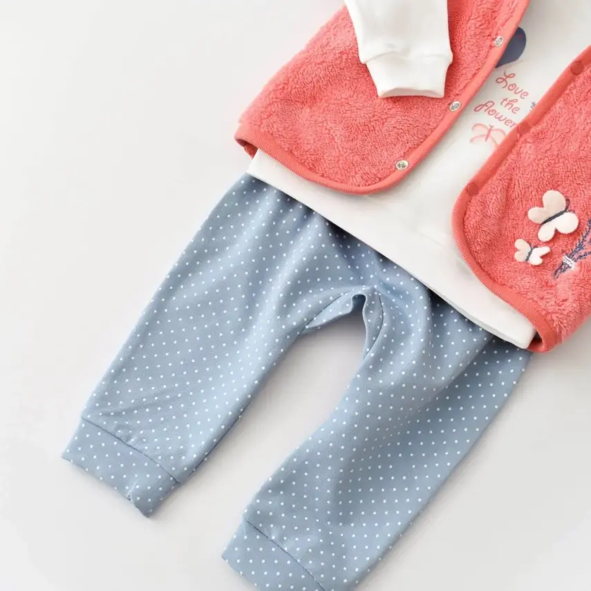 Bibaby Unisex Organik 3lü Takım Wild Flowers Coral - 16