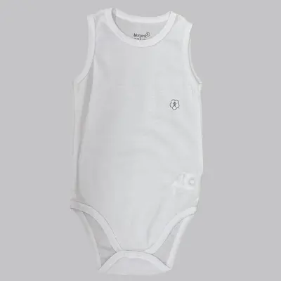 Bibaby Unisex Organik Atlet Body Basic Beyaz