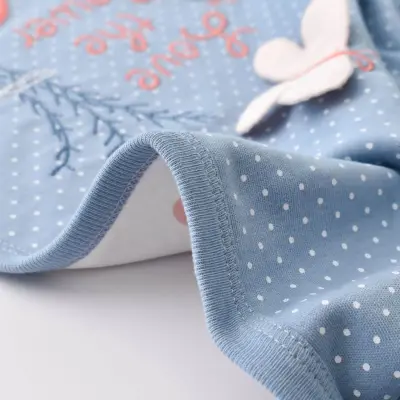 Bibaby Unisex Organik Battaniye Wild Flowers Spring Blue - 5