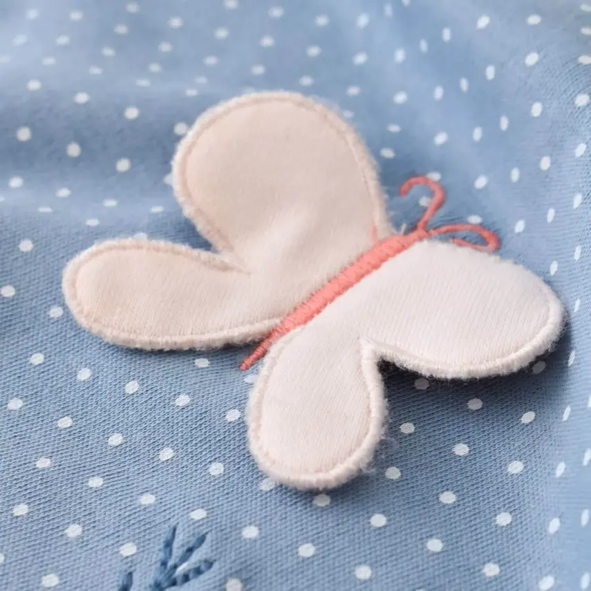 Bibaby Unisex Organik Battaniye Wild Flowers Spring Blue - 6