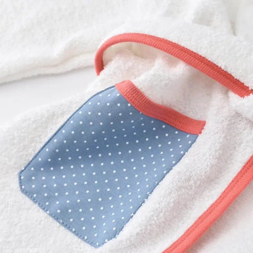 Bibaby Unisex Organik Bebek Bornoz Takımı Wild Flowers Coral - 11