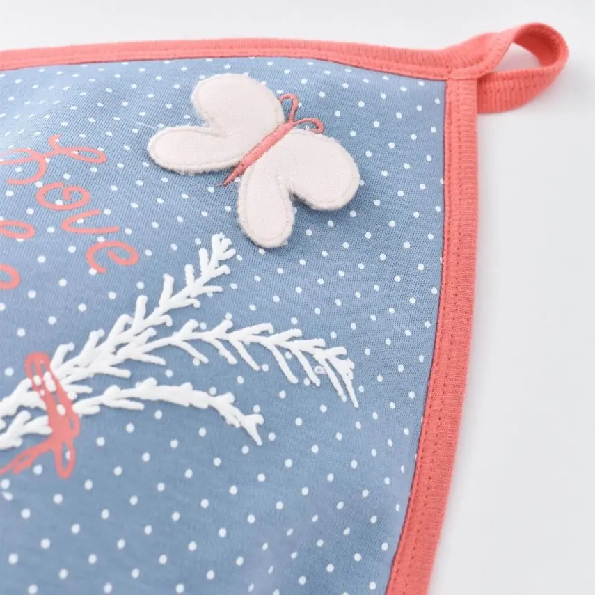 Bibaby Unisex Organik Bebek Bornoz Takımı Wild Flowers Coral - 10