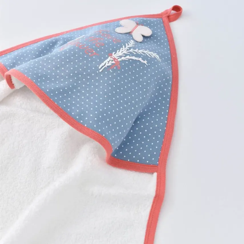 Bibaby Unisex Organik Bebek Bornoz Takımı Wild Flowers Coral - 7