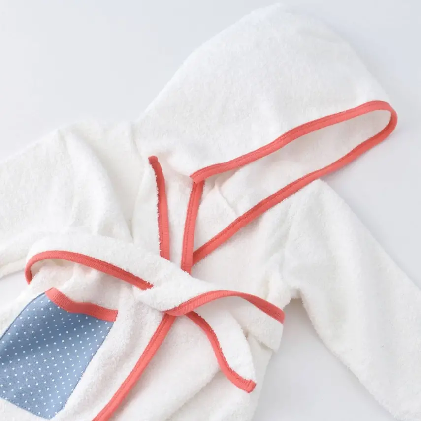 Bibaby Unisex Organik Bebek Bornoz Takımı Wild Flowers Coral - 12