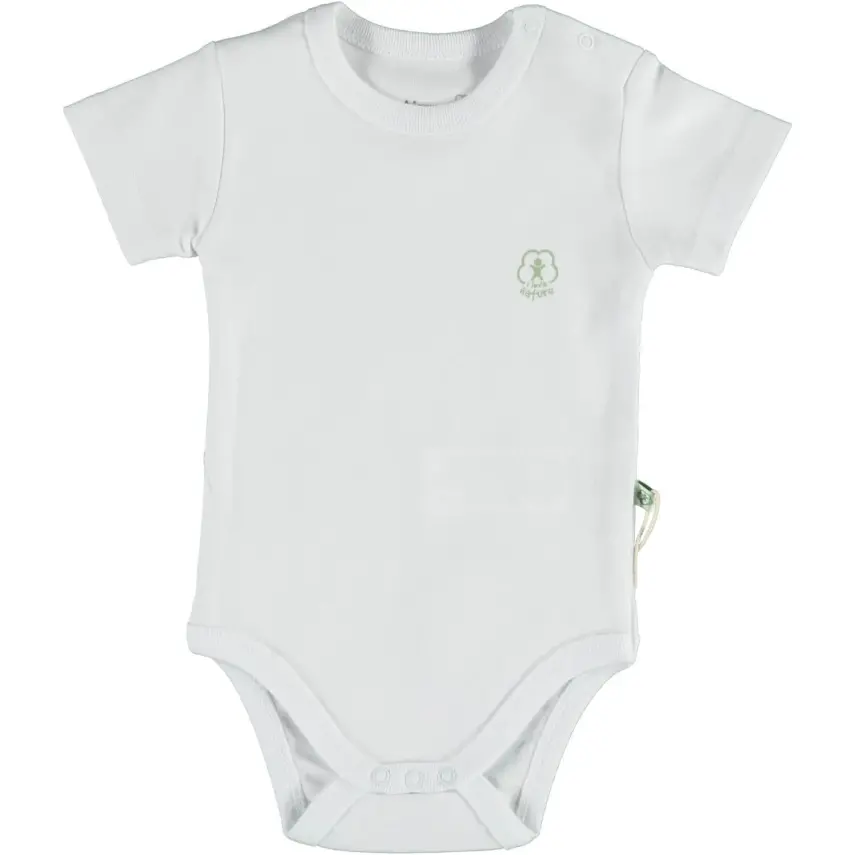 Bibaby Unisex Organik Body Kısa Kol Basic Nature Beyaz - 1