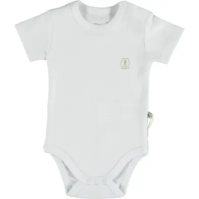 Bibaby Unisex Organik Body Kısa Kol Basic Nature Beyaz - 2