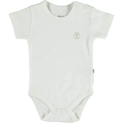 Bibaby Unisex Organik Body Kısa Kol Basic Nature Ekru
