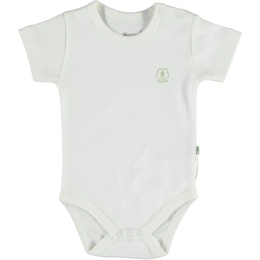Bibaby Unisex Organik Body Kısa Kol Basic Nature Ekru - 3