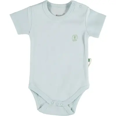 Bibaby Unisex Organik Body Kısa Kol Basic Nature Mavi