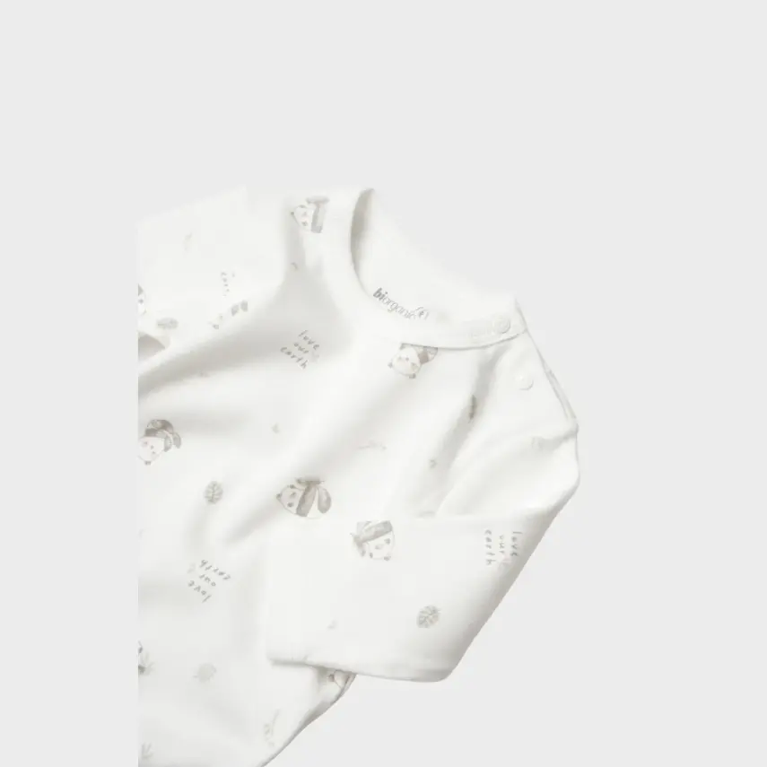 Bibaby Unisex Organik Body Uzun Kol Love Our Earth Yeşil - 4