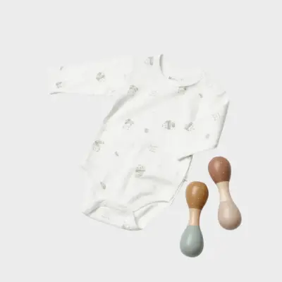 Bibaby Unisex Organik Body Uzun Kol Love Our Earth Yeşil - 1