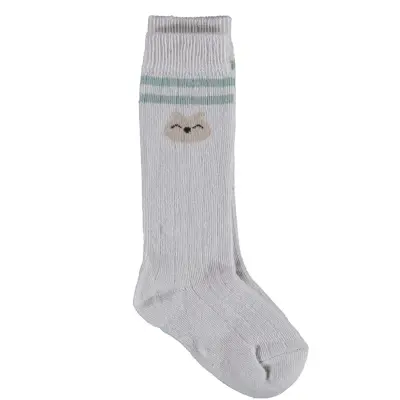 Bibaby Unisex Organik Çorap Dizaltı Animals Bej