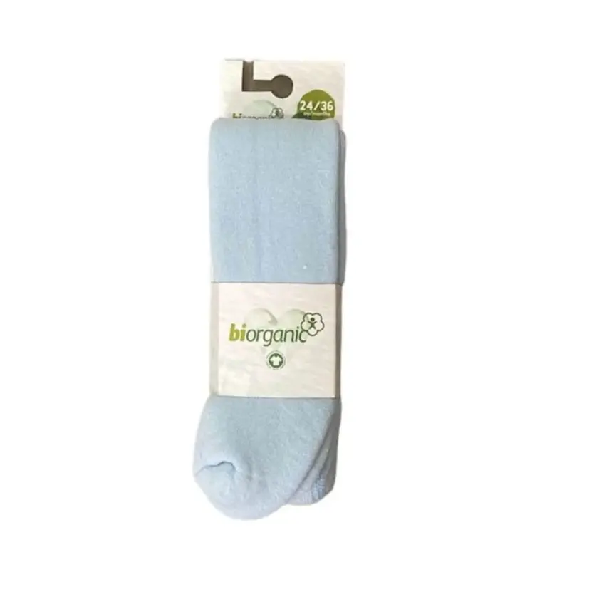 Bibaby Unisex Organik Çorap Külotlu Basic Havlu Mavi - 1