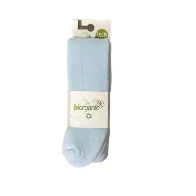 Bibaby Unisex Organik Çorap Külotlu Basic Havlu Mavi - 3