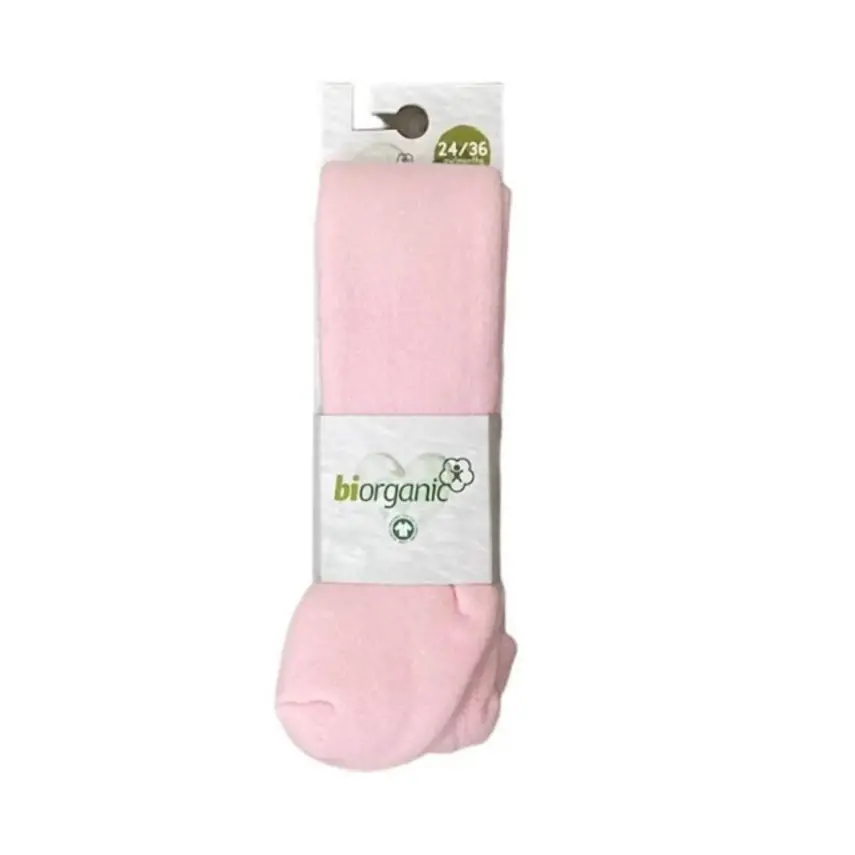 Bibaby Unisex Organik Çorap Külotlu Basic Havlu Pembe - 1