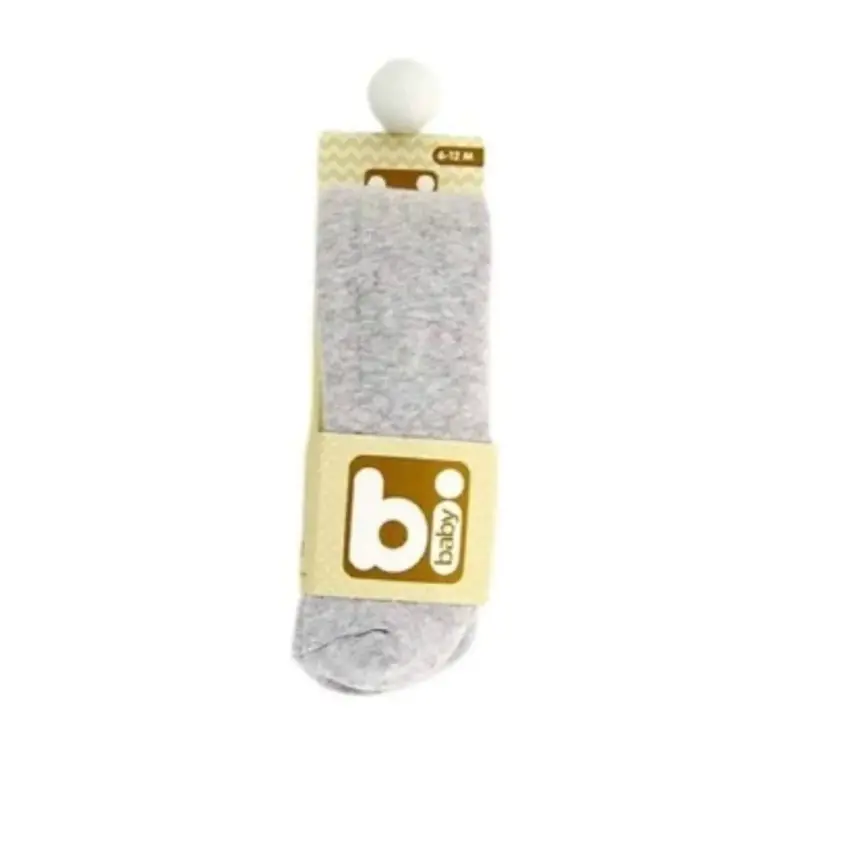 Bibaby Unisex Organik Çorap Külotlu Havlu Basic Gri Melanj - 1