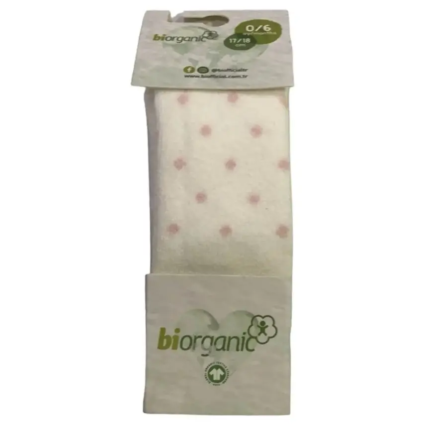 Bibaby Unisex Organik Çorap Külotlu Havlu Cute Face Ekru - 1