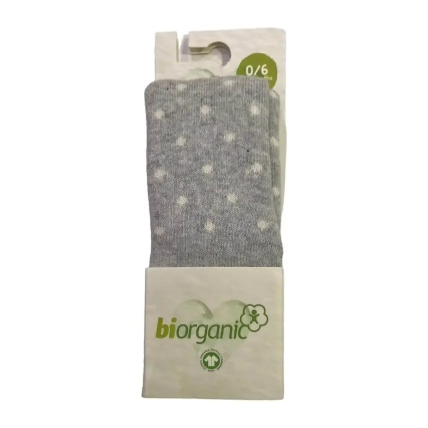 Bibaby Unisex Organik Çorap Külotlu Havlu Cute Face Gri - 1