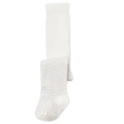 Bibaby Unisex Organik Çorap Külotlu Klasik Puanlı Ekru