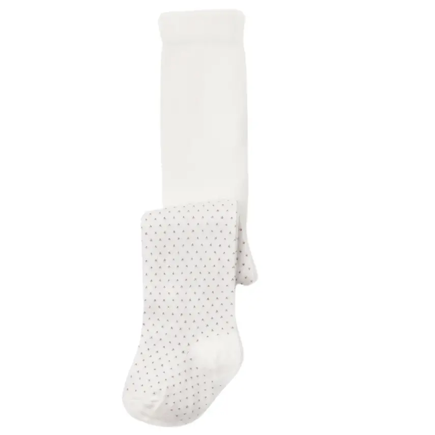 Bibaby Unisex Organik Çorap Külotlu Klasik Puanlı Ekru - 1