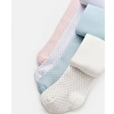 Bibaby Unisex Organik Çorap Külotlu Klasik Puanlı Ekru (1)