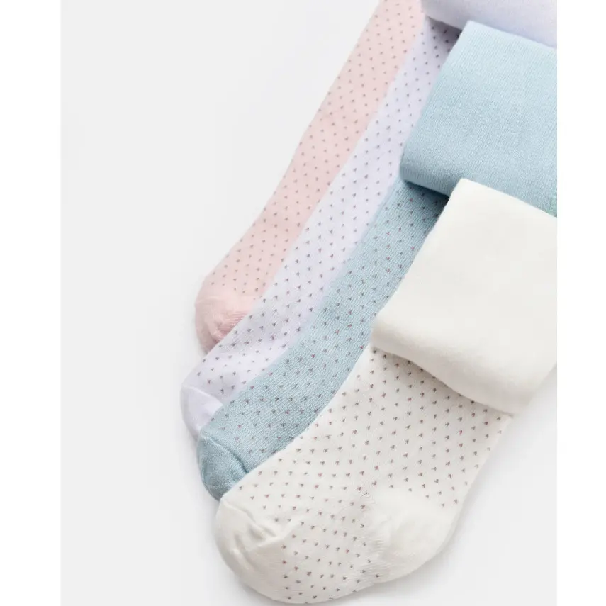 Bibaby Unisex Organik Çorap Külotlu Klasik Puanlı Mavi - 4