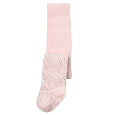 Bibaby Unisex Organik Çorap Külotlu Klasik Puanlı Pembe