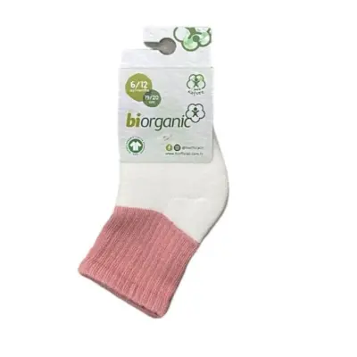 Bibaby Unisex Organik Çorap Soket Kaymaz Havlu 2li Ekru - Pudra