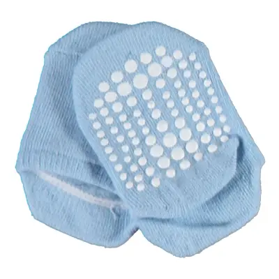 Bibaby Unisex Organik Çorap Soket Kaymaz Taban Points Mavi - 2