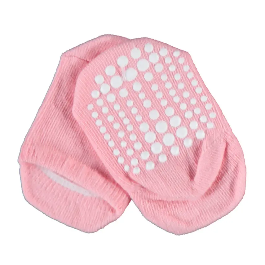 Bibaby Unisex Organik Çorap Soket Kaymaz Taban Points Pembe - 1
