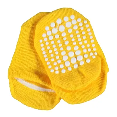Bibaby Unisex Organik Çorap Soket Kaymaz Taban Points Sarı