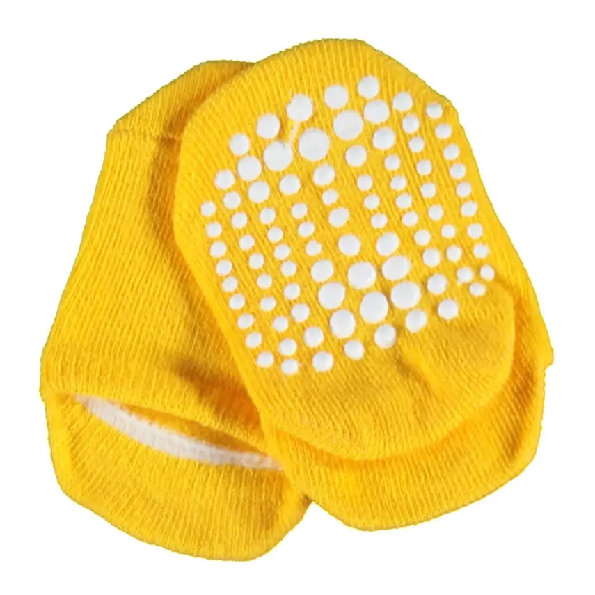 Bibaby Unisex Organik Çorap Soket Kaymaz Taban Points Sarı - 1