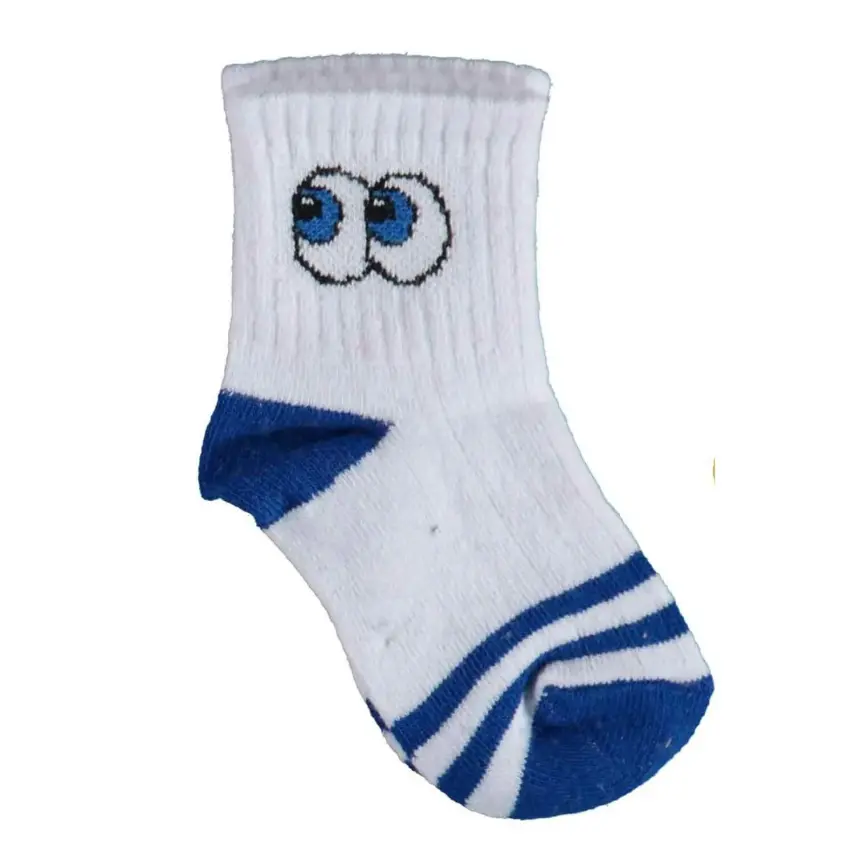 Bibaby Unisex Organik Çorap Soket Kısa Eyes Saks - 1