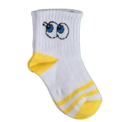 Bibaby Unisex Organik Çorap Soket Kısa Eyes Sarı 
