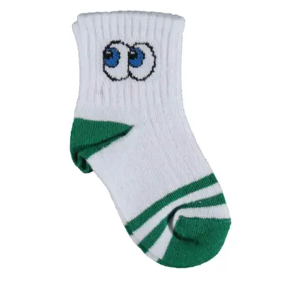 Bibaby Unisex Organik Çorap Soket Kısa Eyes Yeşil