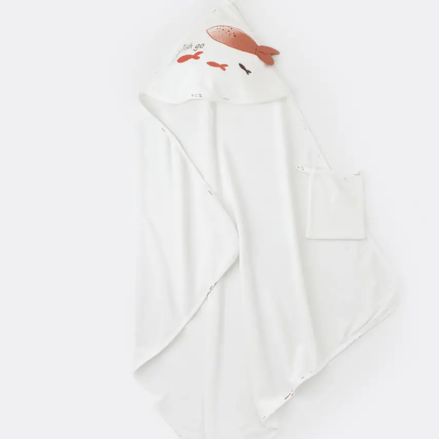 Bibaby Unisex Organik Havlu Magic Starfish Latte - 6