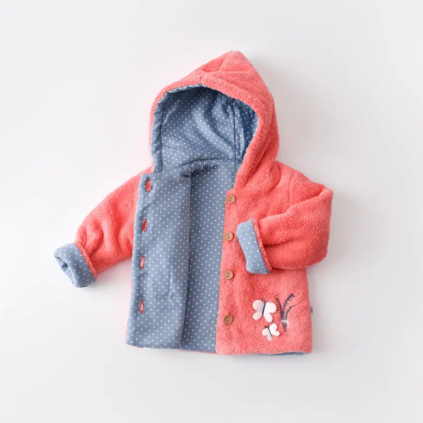 Bibaby Unisex Organik Hırka Wild Flowers Coral - 1