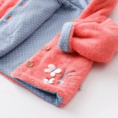 Bibaby Unisex Organik Hırka Wild Flowers Coral - 6