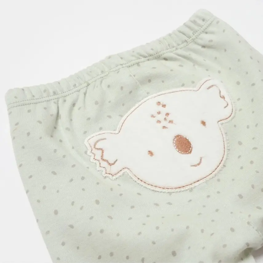 Bibaby Unisex Organik Pantolon Patikli Koala Jungle Mint - 3