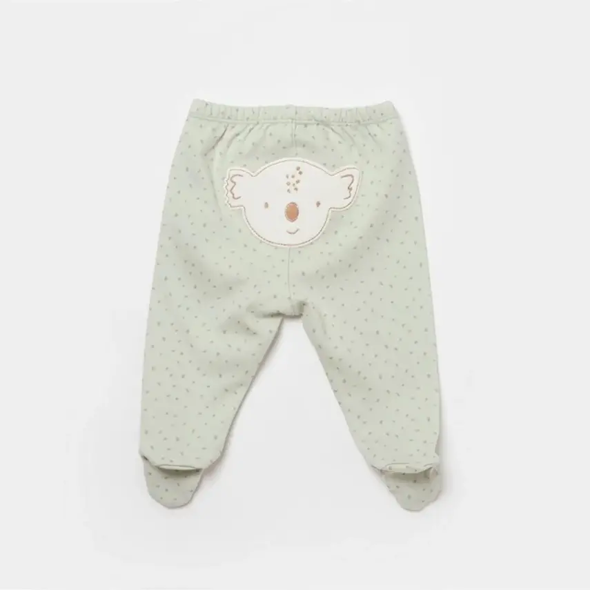 Bibaby Unisex Organik Pantolon Patikli Koala Jungle Mint - 2
