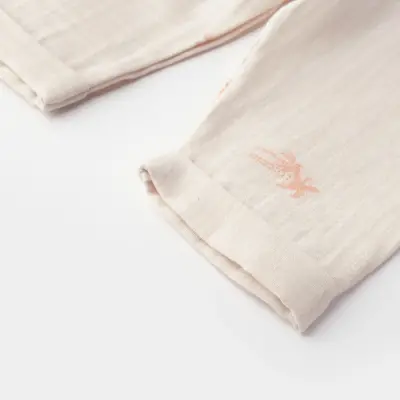 Bibaby Unisex Organik Pantolon Patiksiz Hello Safari Ekru - Kiremit (1)