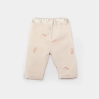 Bibaby Unisex Organik Pantolon Patiksiz Hello Safari Ekru - Kiremit