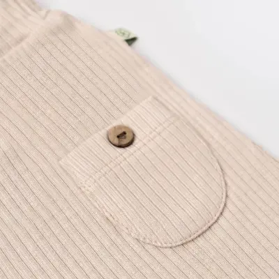 Bibaby Unisex Organik Pantolon Patiksiz Soft Modal Bej - 13