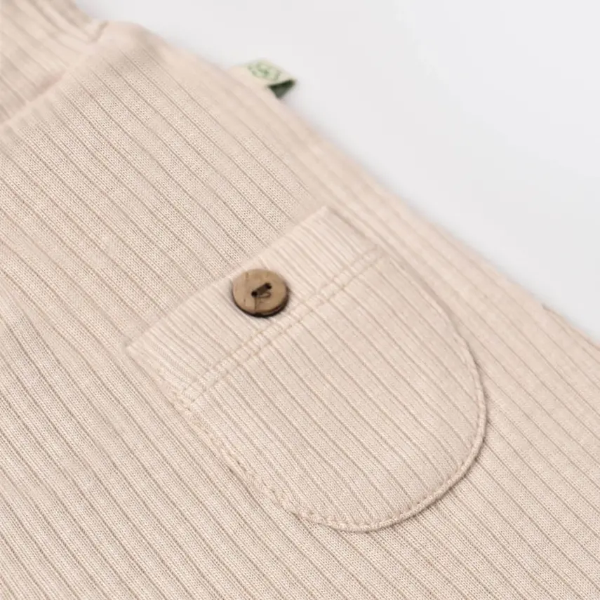 Bibaby Unisex Organik Pantolon Patiksiz Soft Modal Bej - 13