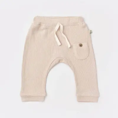 Bibaby Unisex Organik Pantolon Patiksiz Soft Modal Bej - 10