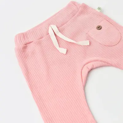 Bibaby Unisex Organik Pantolon Patiksiz Soft Modal Pembe - 12