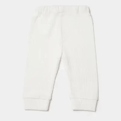 Bibaby Unisex Organik Pantolon Waffle Smile Ekru - 4