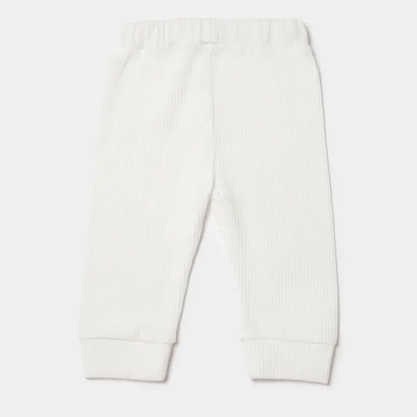 Bibaby Unisex Organik Pantolon Waffle Smile Ekru - 4